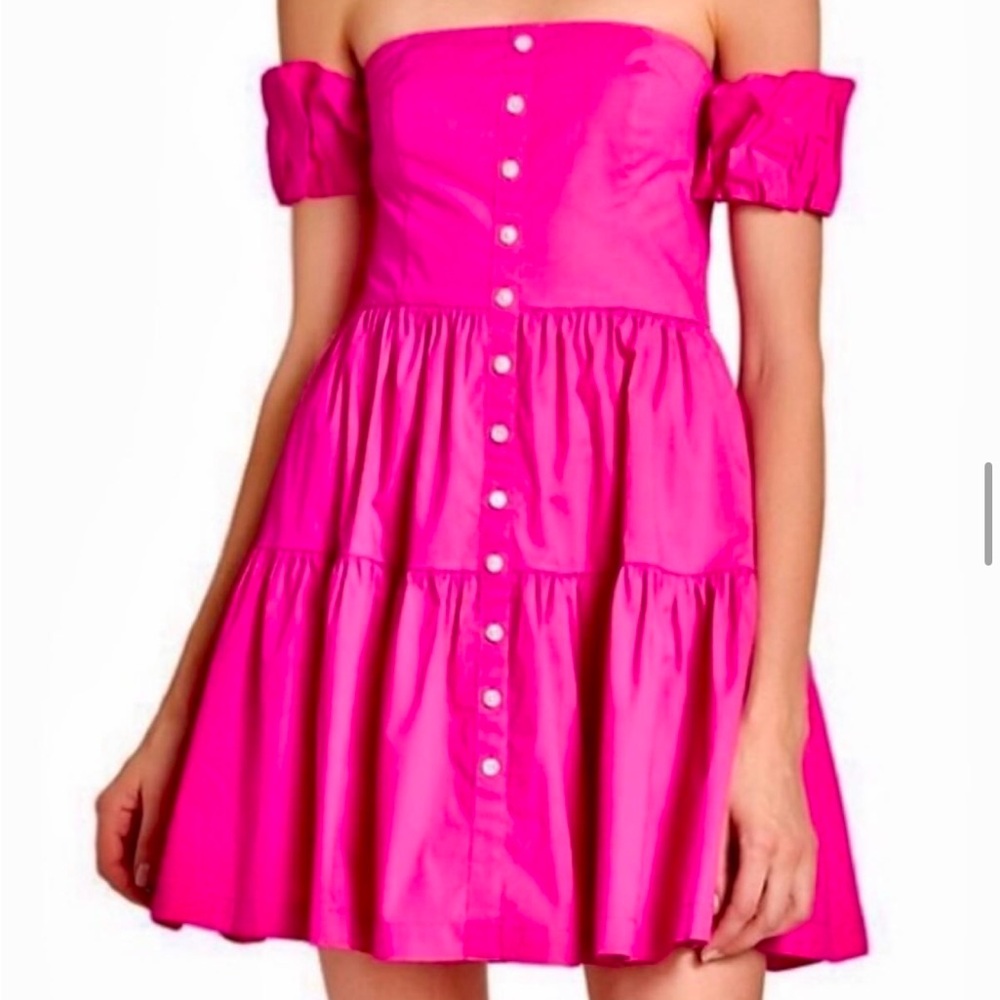 Staud elio off the shoulder mini dress